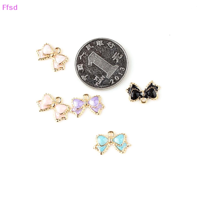 {Ffsd} Set 10 Kẹp Tóc Hợp Kim Tráng Men Hình Nơ Làm Quà Tặng Thủ Công Mỹ Nghệ Bán Chạy