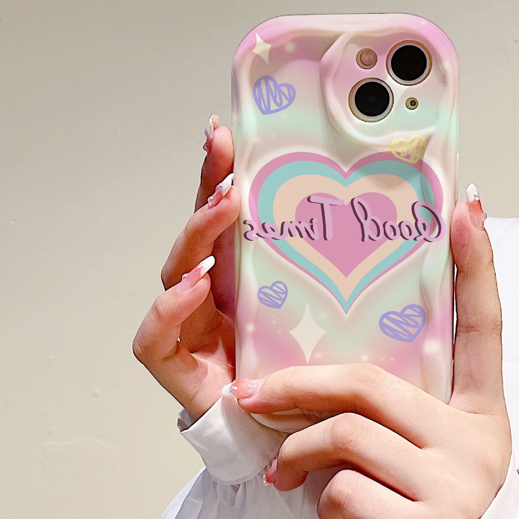 Ốp Điện Thoại Mềm Chống Rơi Họa Tiết Trái Tim Cho iPhone 14promax 11 13Pro 12 7 / 8plus 6s plus xr xs max 6 11Promax 13