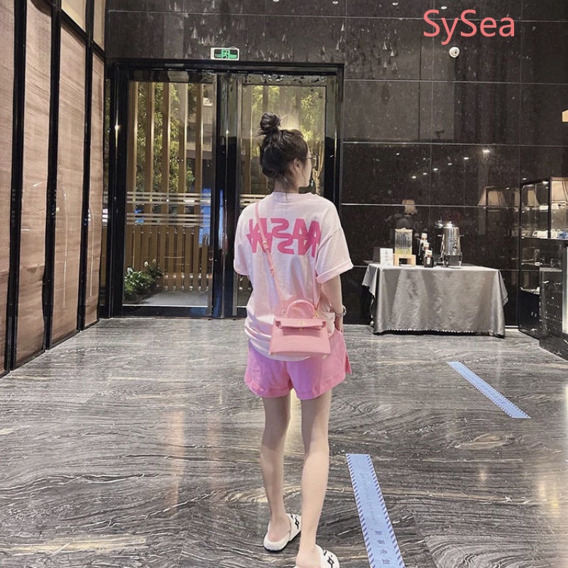 Plus Set Áo Sơ Mi Dáng Rộng + Quần Short Năng Động Thời Trang Mùa Hè Theo Phong Cách Hàn Quốc Cho Nữ