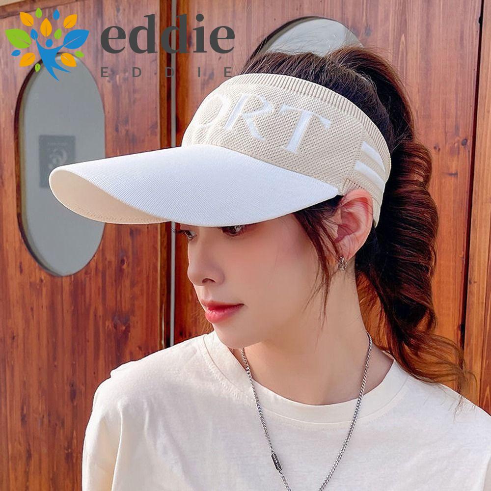 26EDIE Mũ Lưỡi Trai Nửa Đầu Chống Nắng Tia UV Co Giãn Điều Chỉnh Được In Chữ Thanh Lịch Cho Nữ