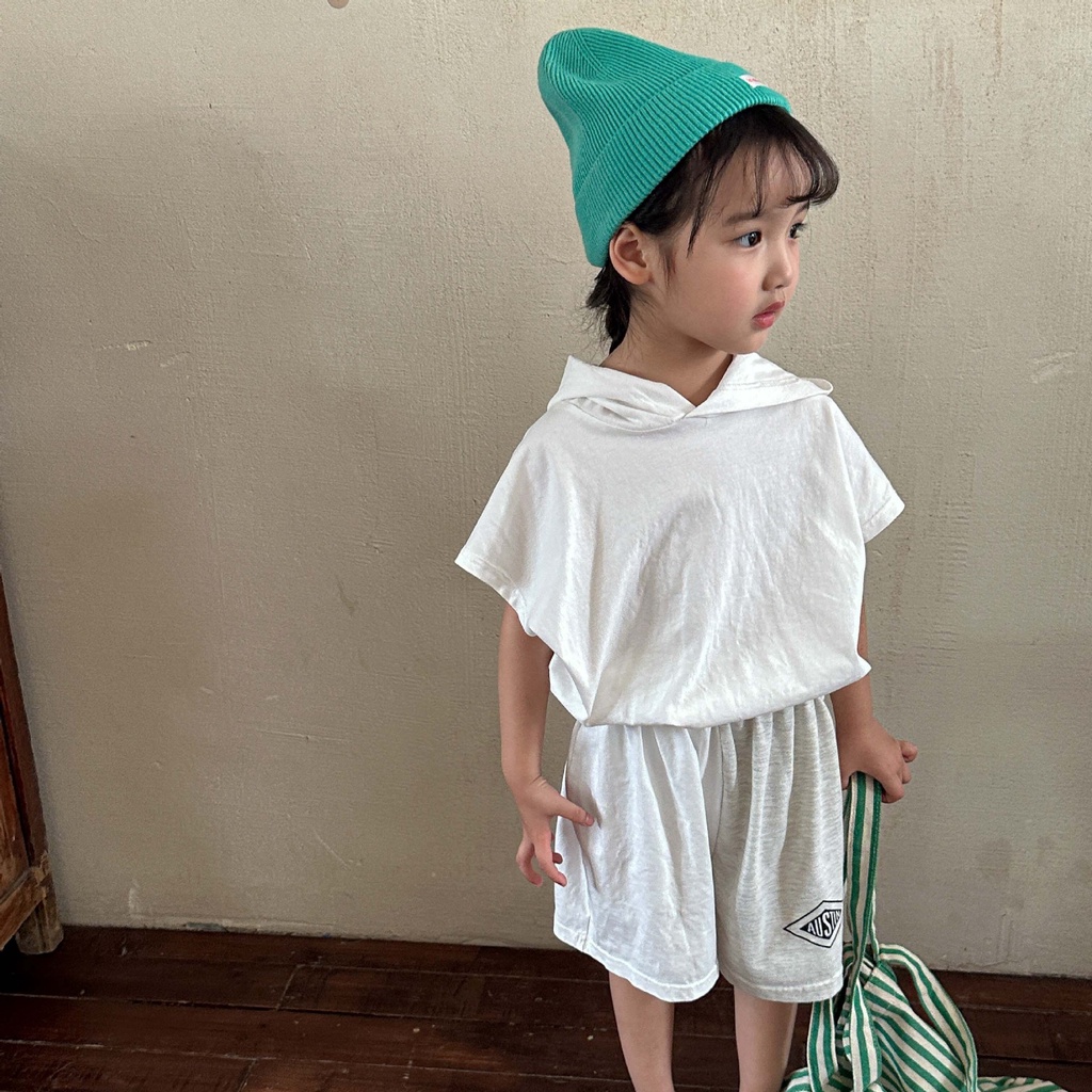 Bộ Đồ Thể Thao Có Mũ Trùm Dáng Rộng Phong Cách Mới Mùa Hè Cho Bé Trai Và Bé Gái