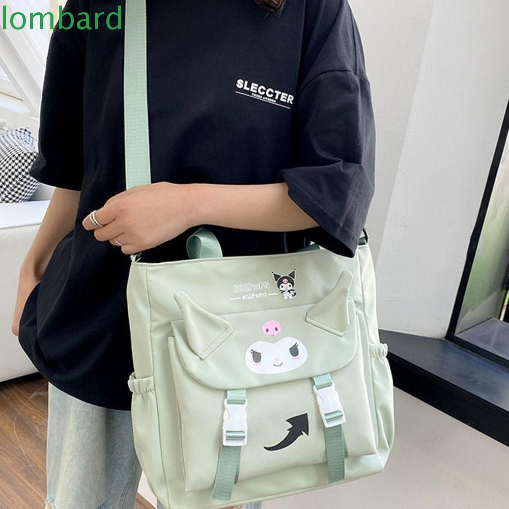 LOMBARD Túi Xách Đeo Vai Sức Chứa Lớn Họa Tiết Hoạt Hình Kuromi Preppy Cho Nữ