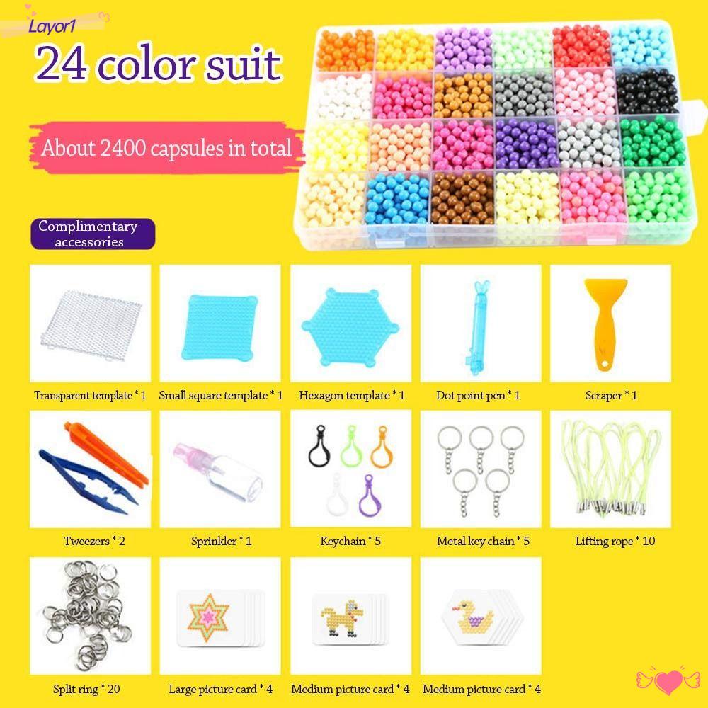 LAYOR1 Bộ 1000 Hạt Nhựa Nhiều Màu Cho Bé Làm Đồ Thủ Công