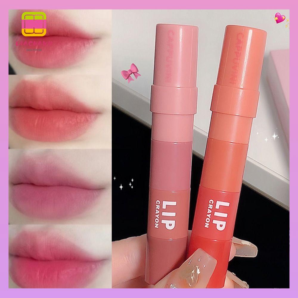 DIACHAVN Son Môi Trang Điểm 4 Trong 1 Có Chất Lì Chống Thấm Nước Dành Cho Nữ Dự Tiệc