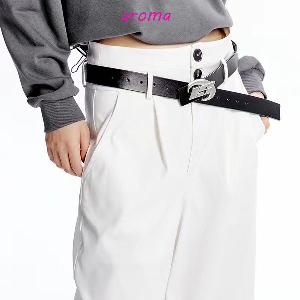 AROMA Thắt Lưng Da PU Mặt Trăng Độc Đáo Cho Nam Nữ