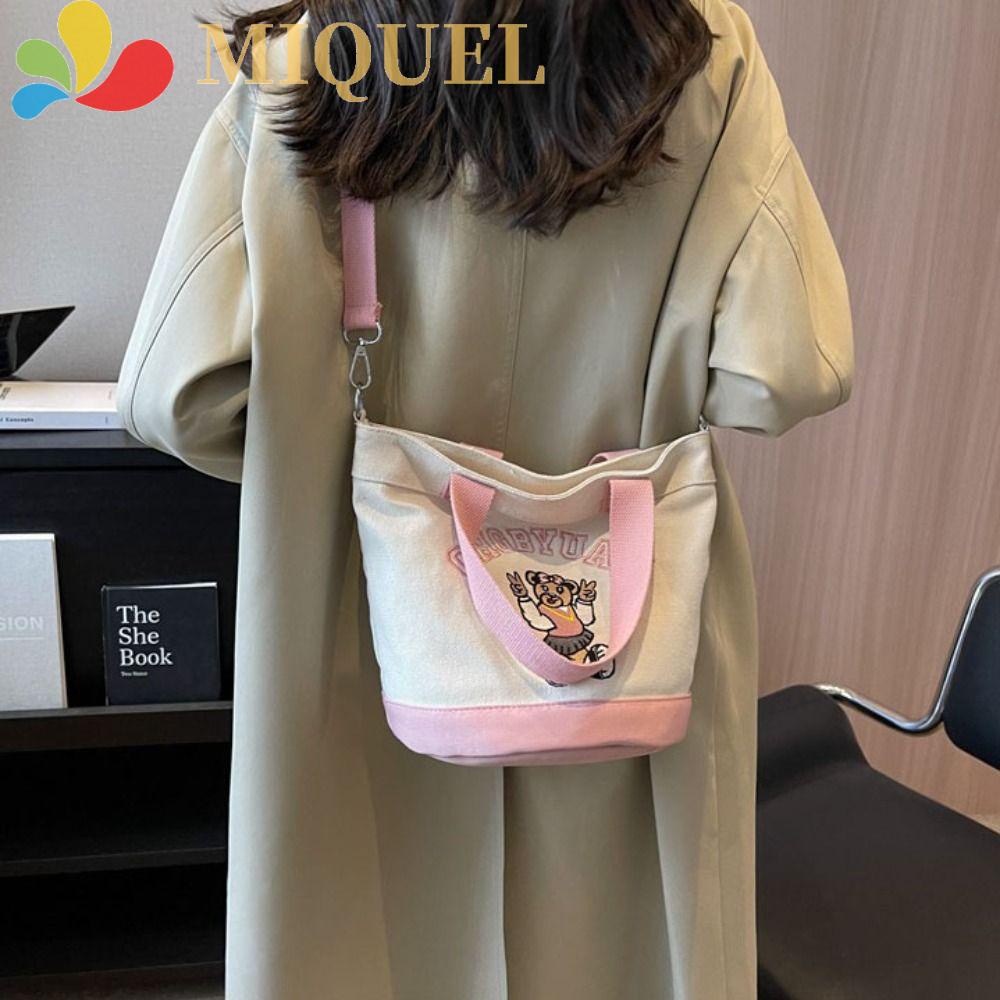 MIQUEL Túi Xách Đeo Vai Sức Chứa Lớn Phong Cách Hoạt Hình Dễ Thương Cho Nữ
