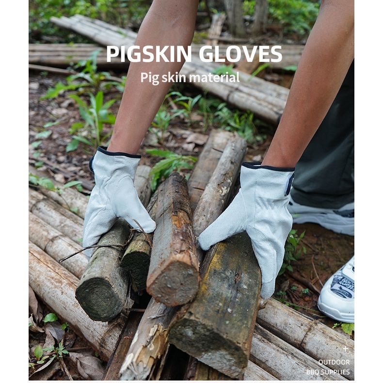 Găng Tay Da Bò Chống Bỏng Chống Mài Mòn Dùng Để Nướng bbq