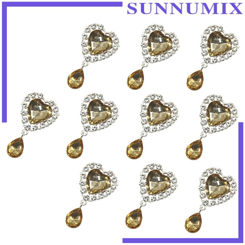 Bộ 10 Nút Áo Hình Trái Tim Đính Đá Lấp Lánh