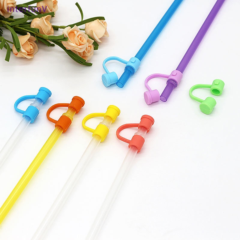 Set 4 Nắp Ống Hút Silicone 8MM Chống Bụi Có Thể Tái Sử Dụng
