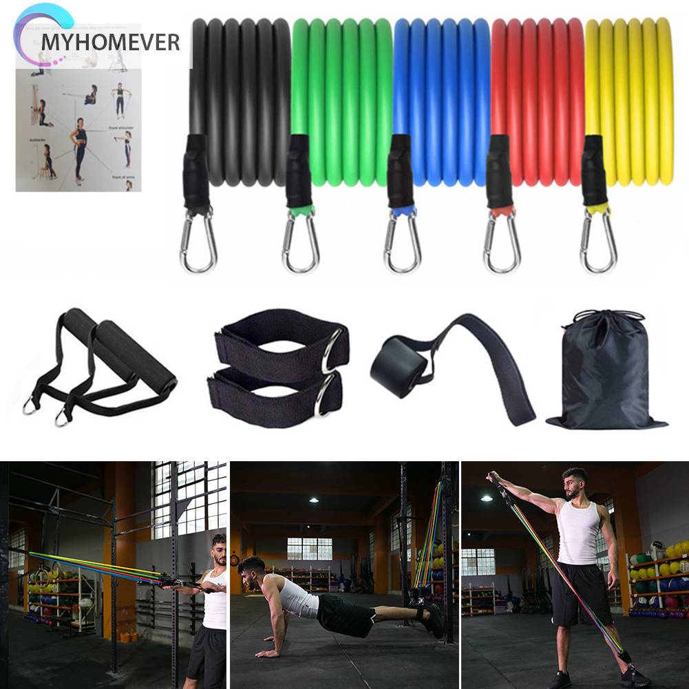 Set 11 Dây Kéo Đàn Hồi Đa Năng Hỗ Trợ Tập Gym / Thể Hình
