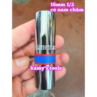 Đầu khẩu tuýp tháo mở bugi có nam châm 16mm 1/2 inch 6 cạnh dài 70mm Kingtony 466516