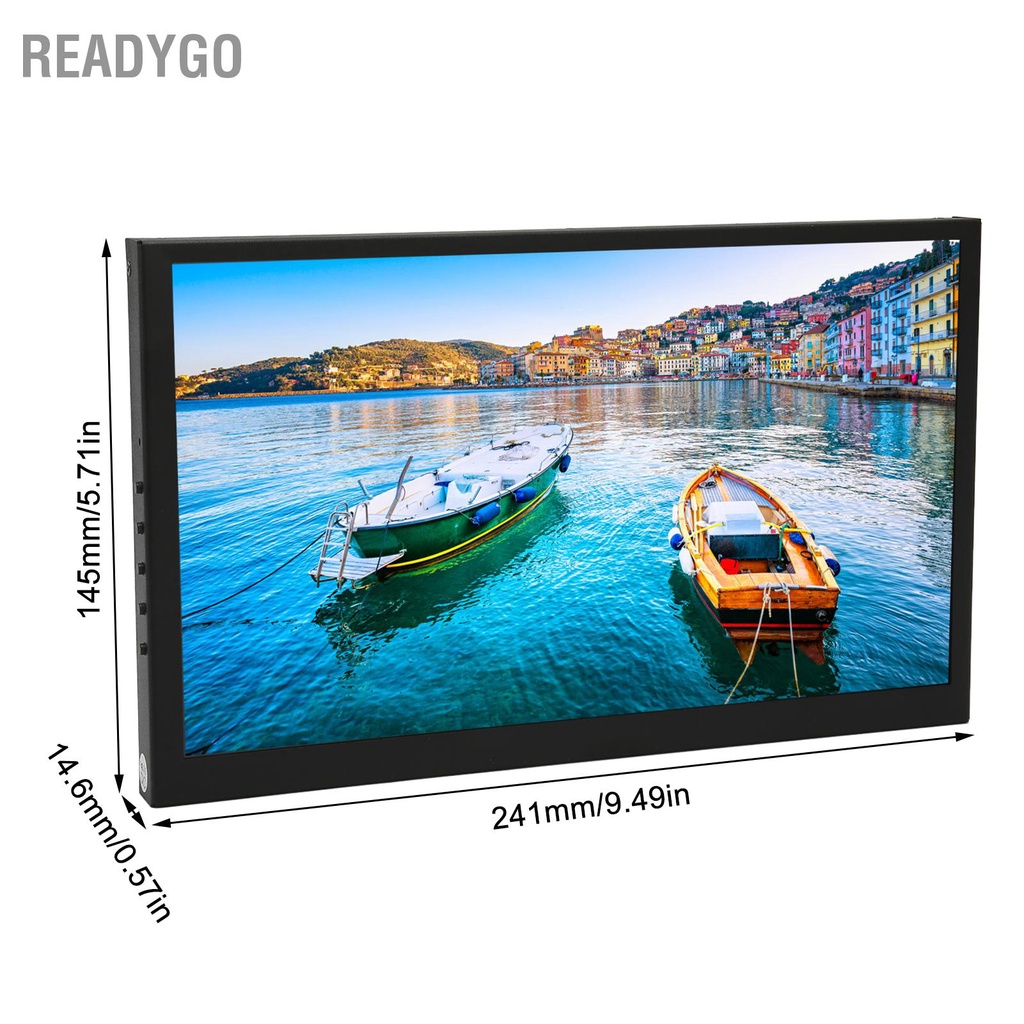 ReadyGo Có hàng sẵn Màn hình cảm ứng 10 1 inch HD 1024x600 Máy tính xách tay di động thứ hai cho Windows OS X RPi 4 3