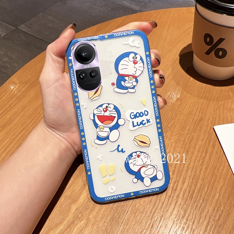 Ốp Điện Thoại Silicone Mềm Trong Suốt Siêu Nhẹ In Hình Doraemon Cho OPPO Reno 10 Pro + Plus 5G Reno 10 Reno 10 Pro + 2023