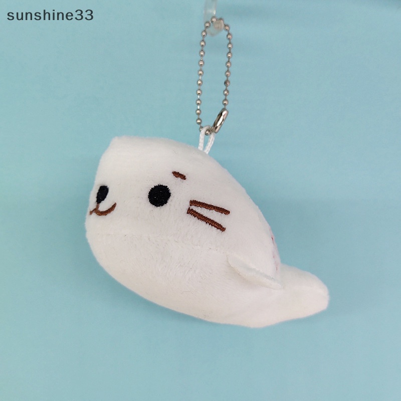 Su 1 Cái Màu Trắng Nhỏ Dễ Thương 10cm Approx. Móc Khóa Hình Đồ chơi nhồi bông Đáng Yêu