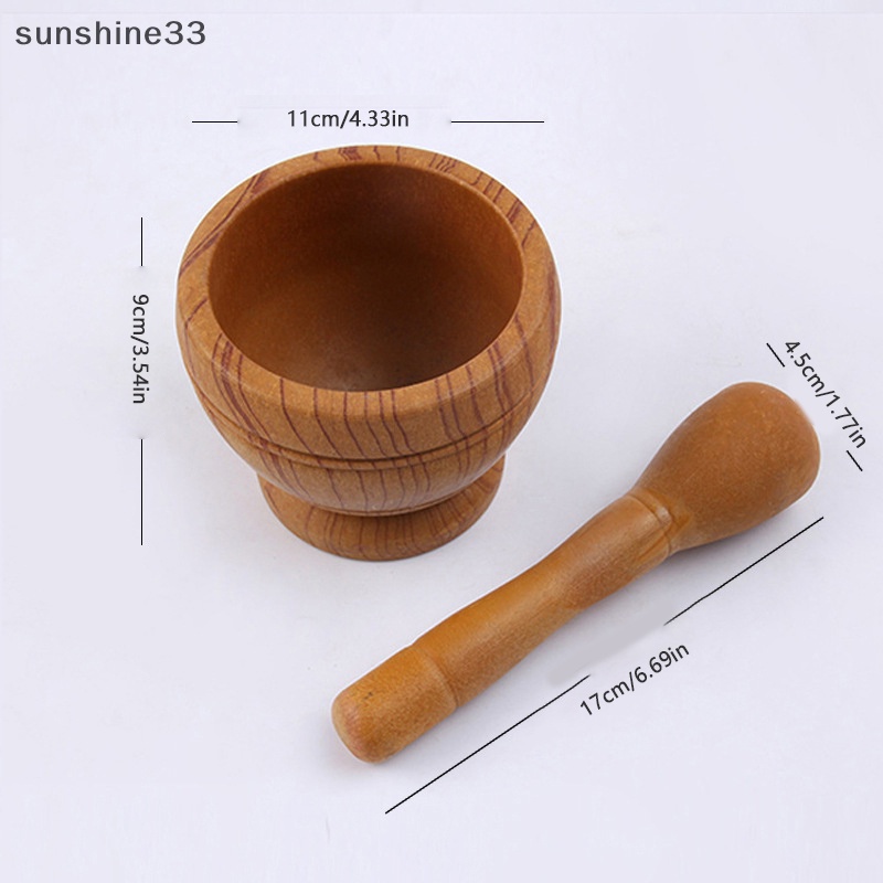 Bộ Chày Cối Giã Tỏi Bằng Gỗ Tiện Dụng Cho Nhà Bếp