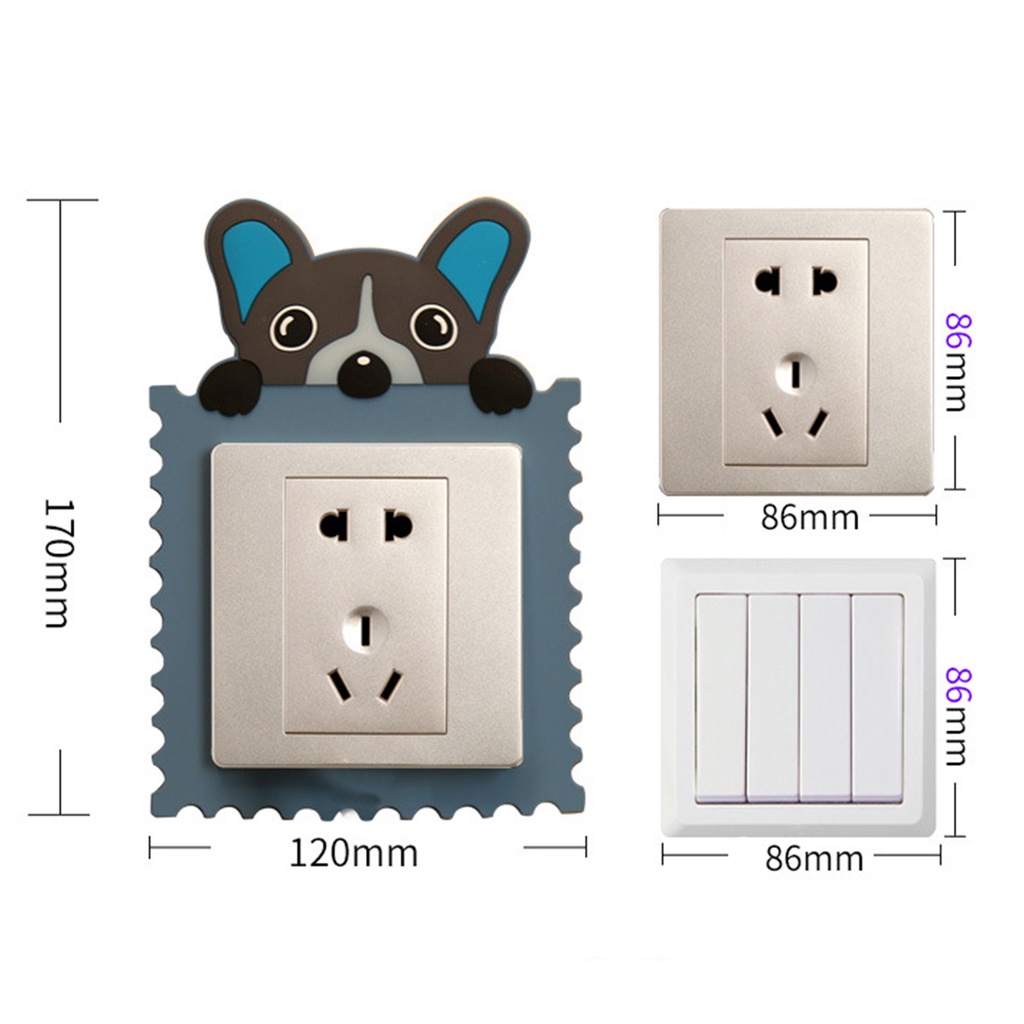 Miếng Dán Công Tắc Đèn Hình Động Vật Bằng Silicon Thân Thiện Với Môi Trường