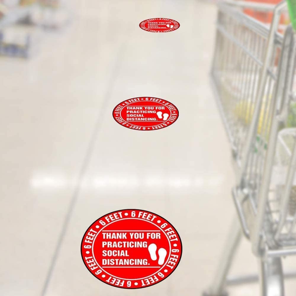 Set 10 Miếng Dán Sàn Nhà Hình Tròn 6 Feet Chất Lượng Cao