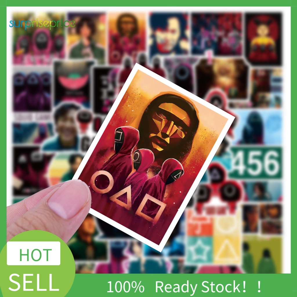 Set 50 Miếng Dán Trang Trí Ván Trượt / TV Hình Mực Độc Đáo