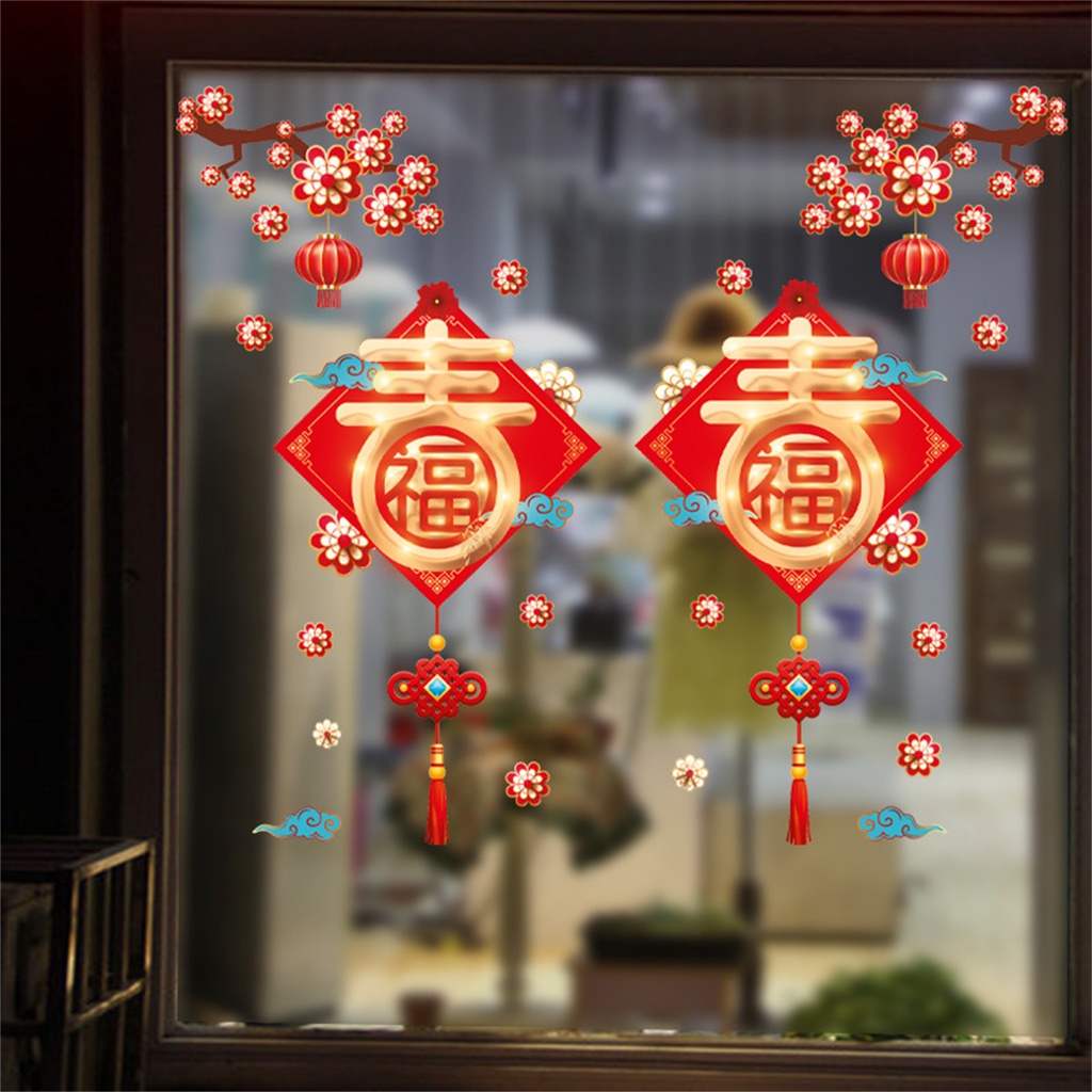 Miếng Dán Cửa Kính Bằng PVC Mỏng Chống Nước Trang Trí Năm Mới 2022