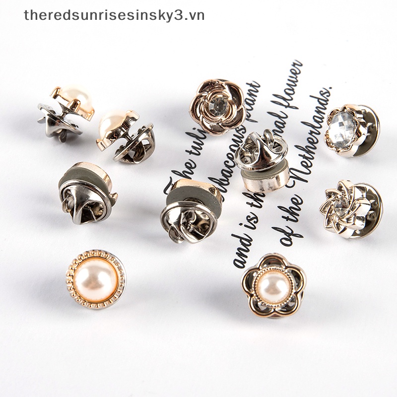 Set 10 Ghim Cài Áo Đính Đá / Ngọc Trai Nhân Tạo Thời Trang