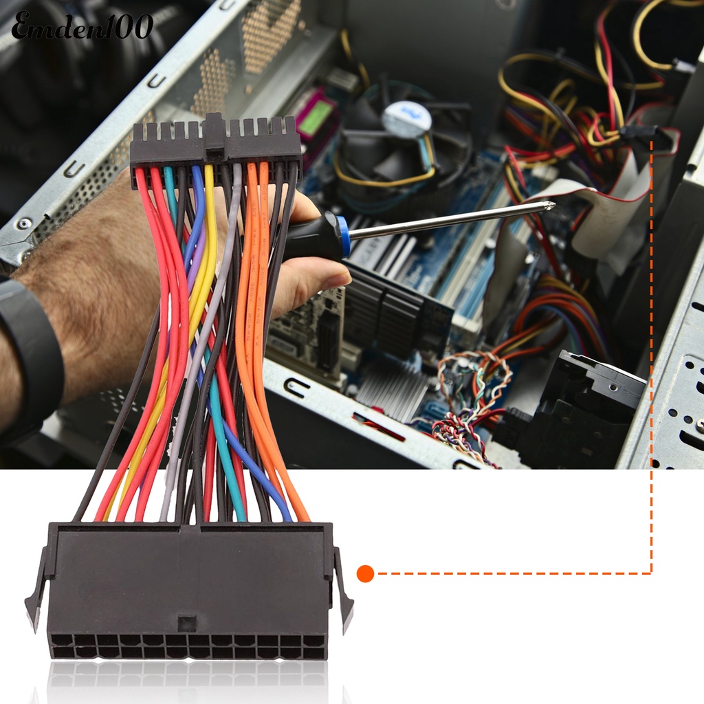 Dây Cáp Chuyển Đổi Nguồn Điện 24Pin Female Sang Mini 24Pin Male Cho DELL 780 980 760 960