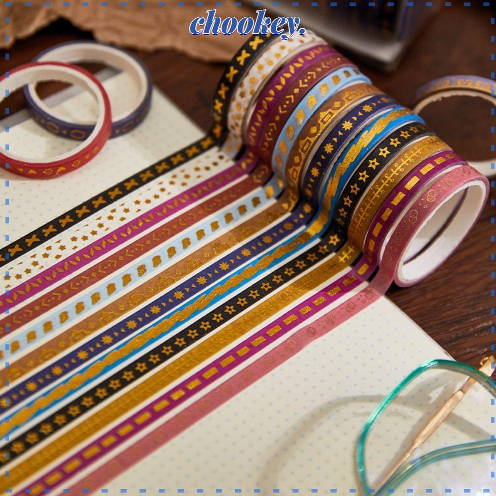CHOOKEY Bộ 20 Cuộn Băng Keo Washi Chất Lượng Cao Dùng Trang Trí Sổ Tay DIY