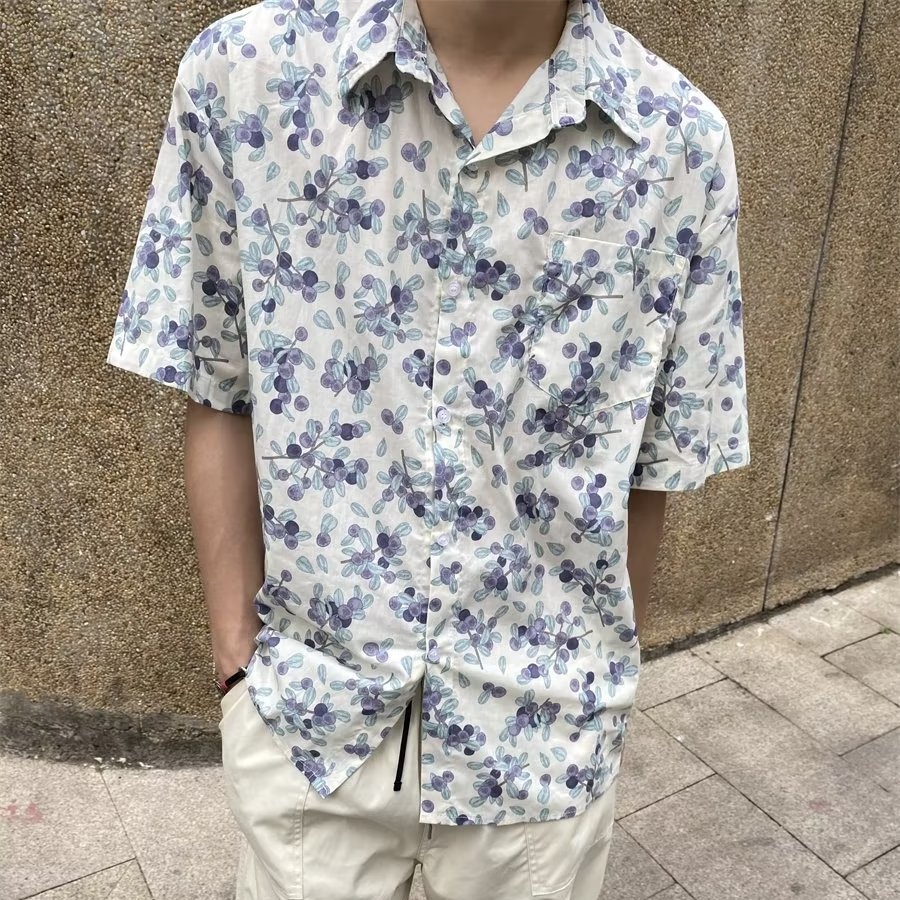 Áo Sơ Mi Cổ Tròn Phong Cách Hàn Quốc Thời Trang Mùa Hè Cho Nam