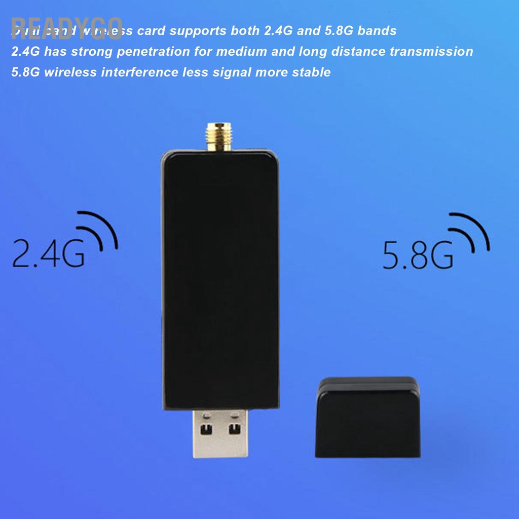 ReadyGo Card Mạng Không Dây W50L 5DB RTL8812AU 1200M Giao Diện USB 3.0 Băng Tần Kép WiFi Cho Android Win