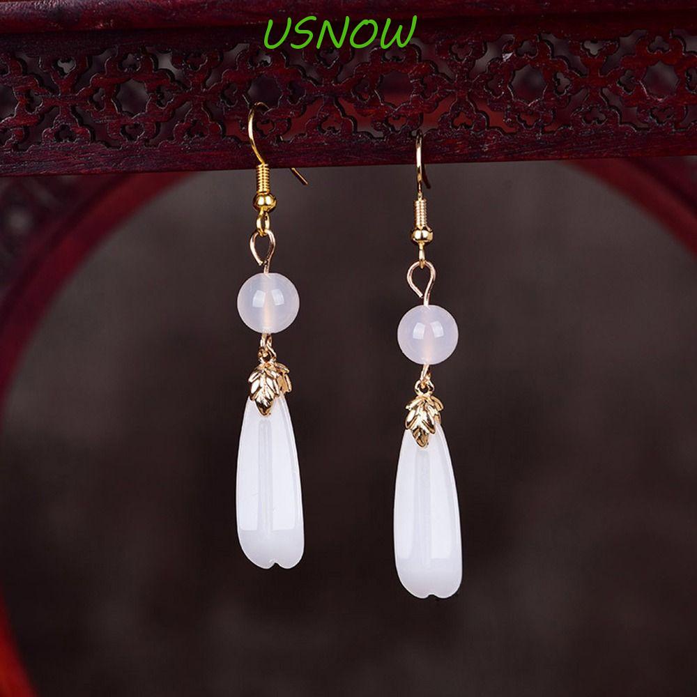 USNOW Bông Tai Hình Hoa Nhiều Màu Sắc Phong Cách Hanfu Thời Trang Cho Nữ