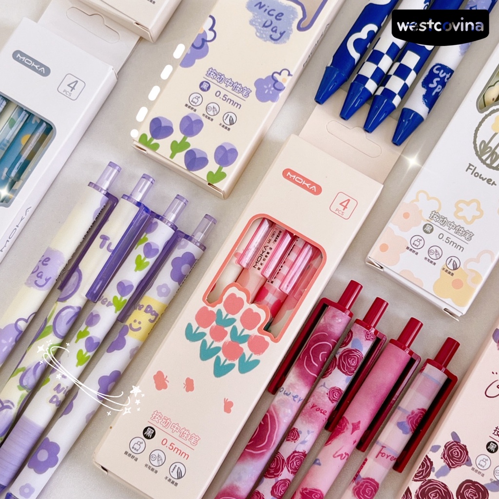 [WSTN]✎Set 4 Bút Thử Mực Đen Ngòi 0.5mm