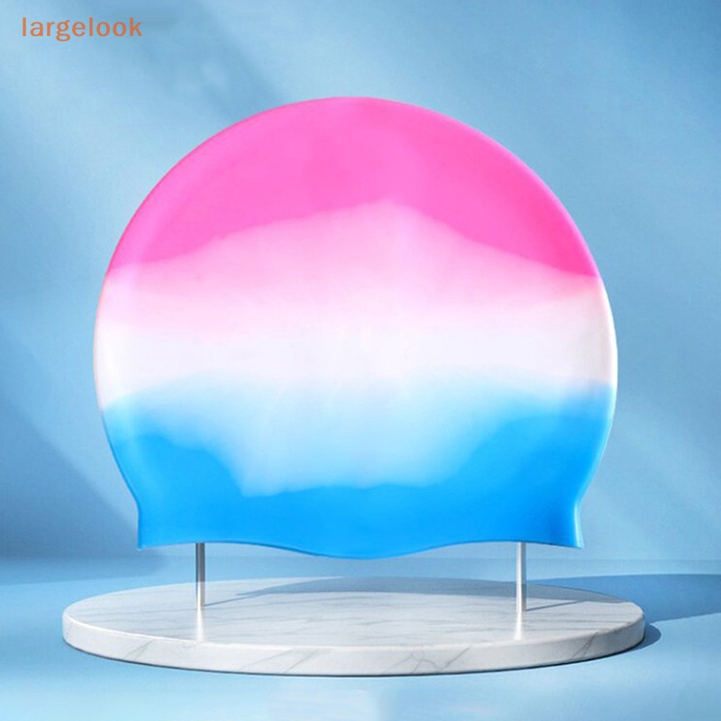 Mũ Bơi Bảo Vệ Tai Chống Thấm Nước Bằng Silicone Màu Gradient Dành Cho Nam Và Nữ