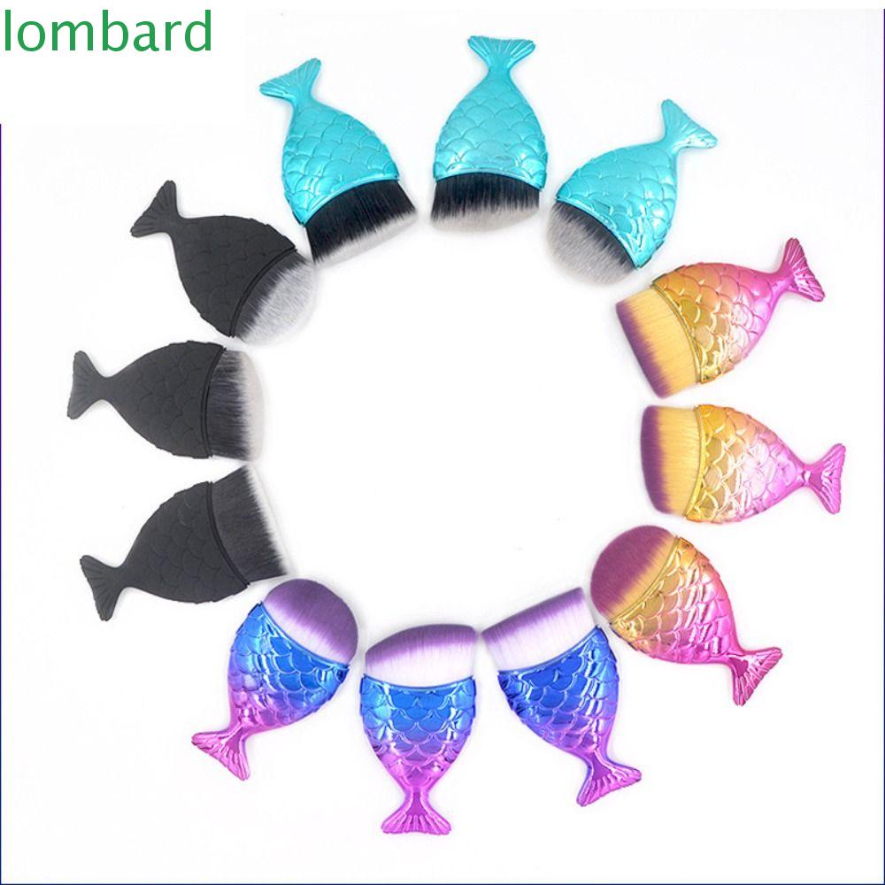LOMBARD Set 3 Cọ Trang Điểm Hình Đuôi Cá Nhiều Màu Sắc