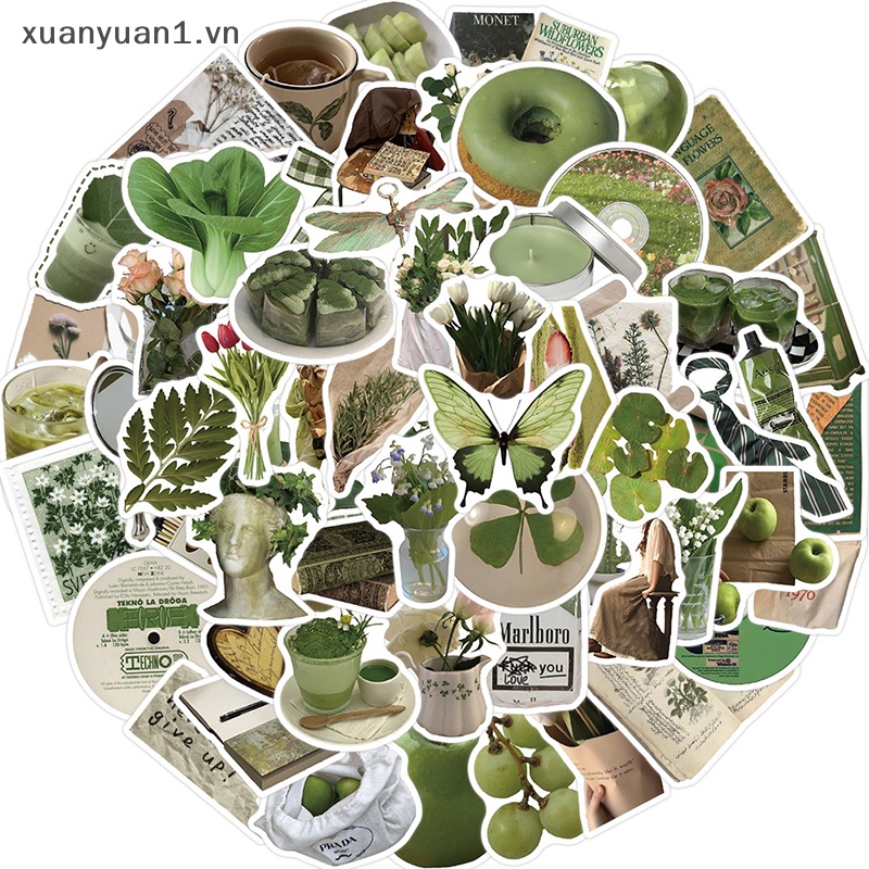 Set 62 Đề Can Dán Trang Trí Sổ Tay / Nhật Ký / Xe Đạp / Xe Hơi