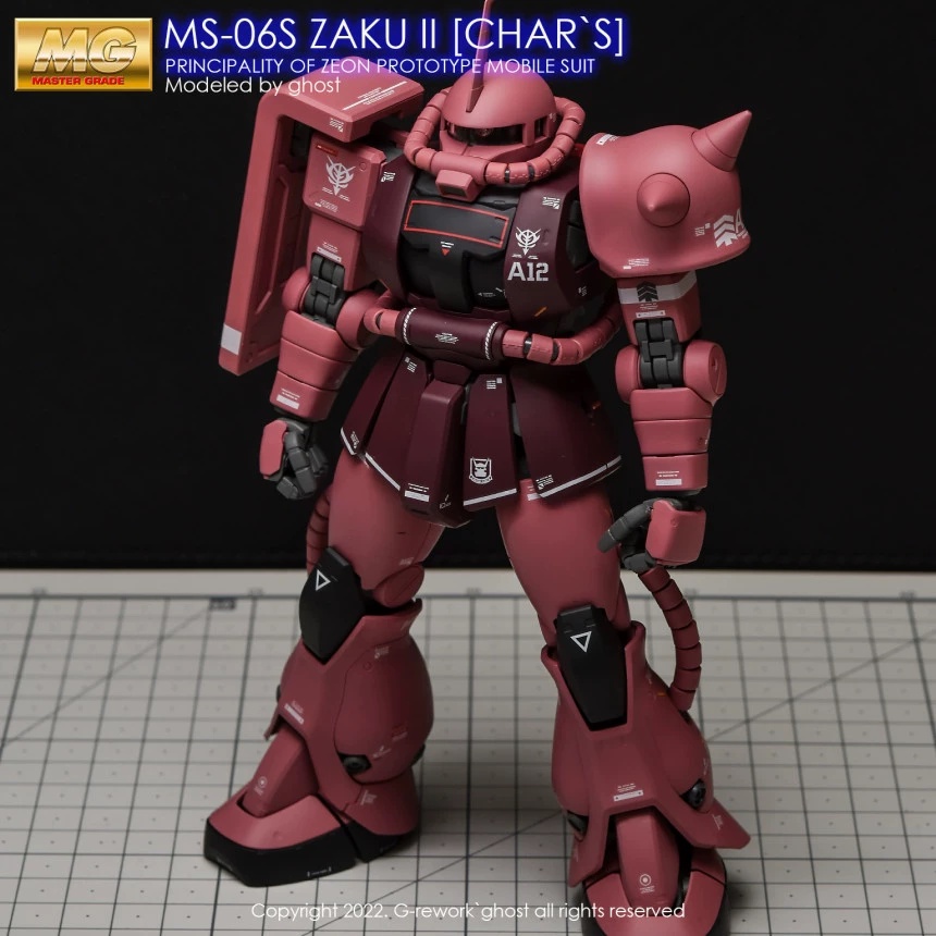 Decal Dán Trang Trí Xe Hơi MG MS-06S ZAKU RED 2.0