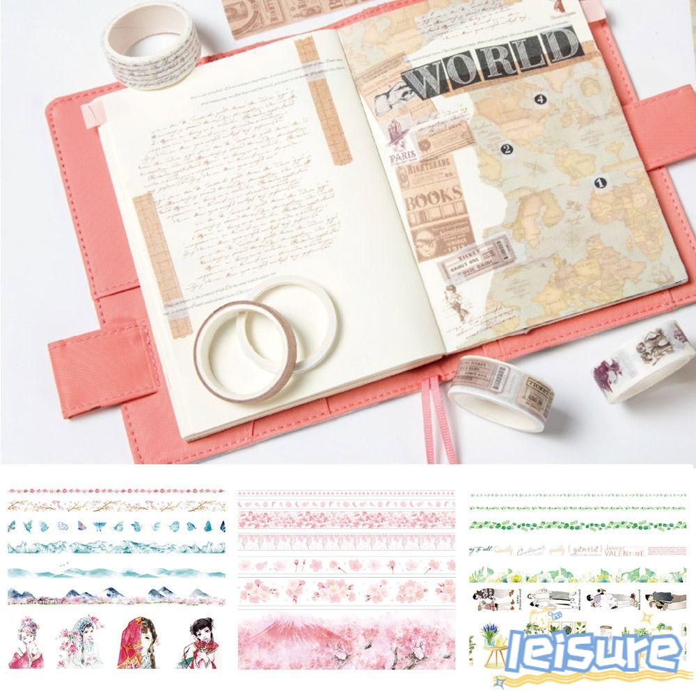 LEISURE Set 7 Cuộn Băng Keo Dán Trang Trí Sổ Tay