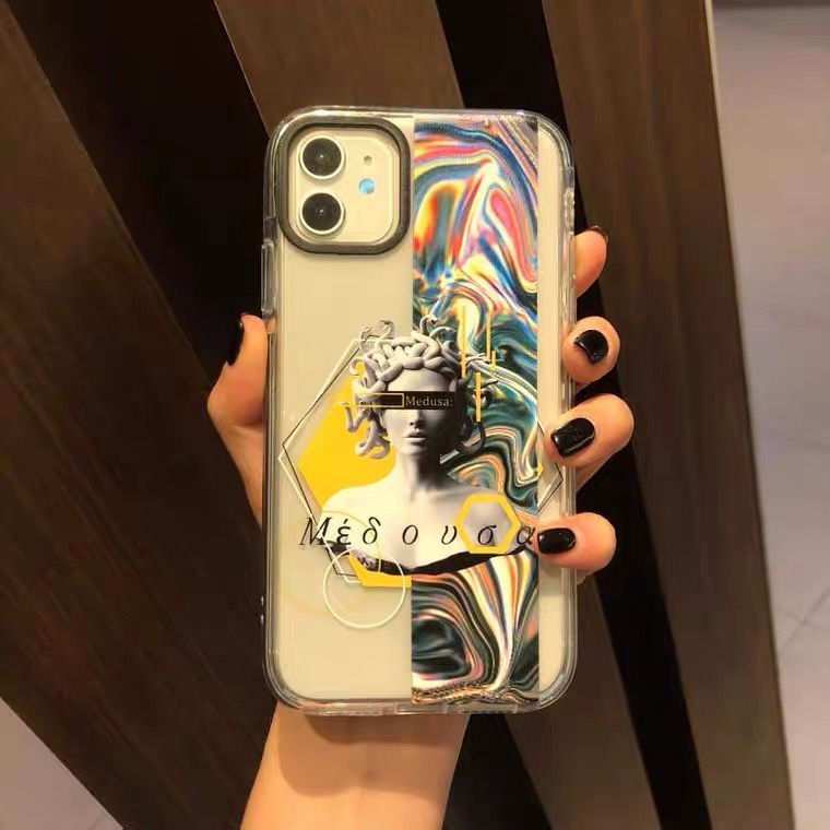 Ốp Điện Thoại Silicone Trong Suốt In Hình Nữ Thần Medusa Cho Apple Iphone Xsmax 7Plus 11 13 812pro xrx