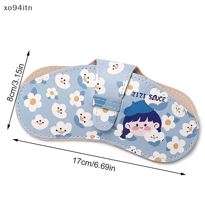 1 Hộp Đựng Mắt Kính Bằng Da PU Siêu Mỏng Họa Tiết Hoạt Hình Dễ Thương