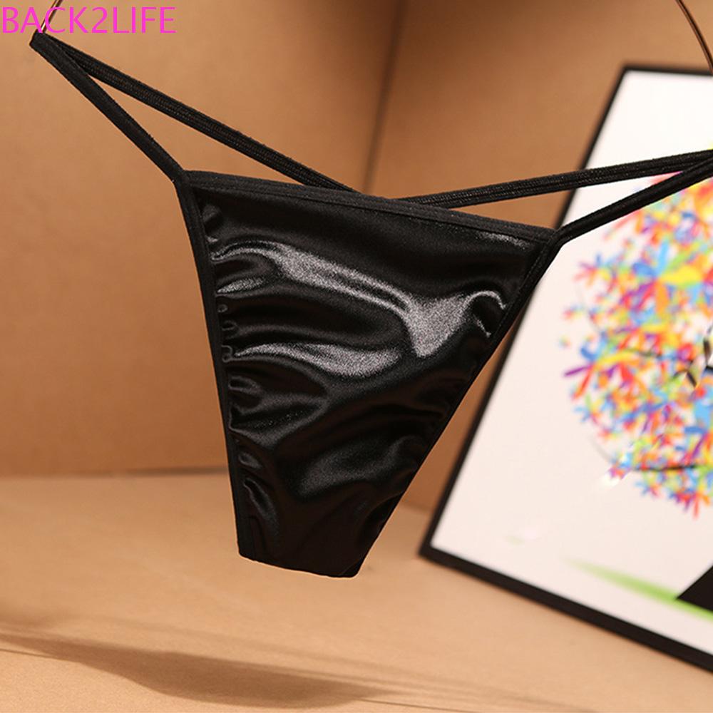 BACK2LIFE Quần Lót Satin Không Đường May Lưng Dáng Chữ T Có Size Lớn Dành Cho Nữ