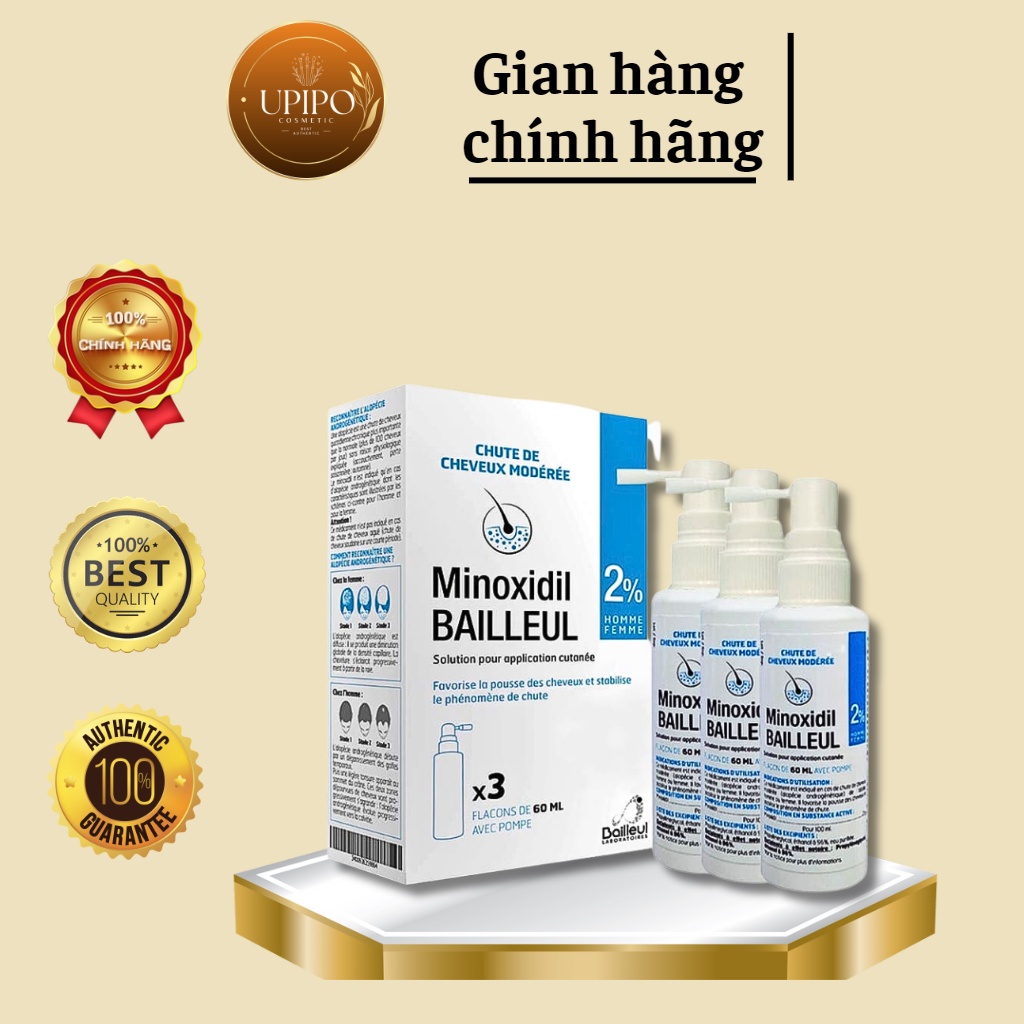 Xịt Mọc Tóc Minoxidil 2% Pháp, Giảm Rụng Tóc Và Kích Thích Mọc Tóc.