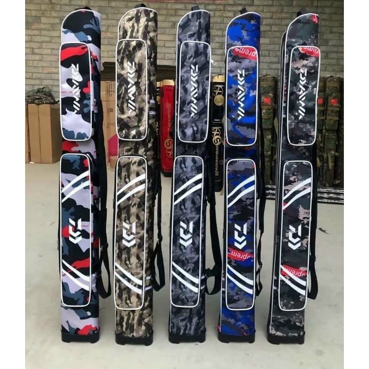 Bao đựng cần câu daiwa, bao cần cứng dài 1m25  siêu đẹp siêu bền, 2 ngăn chính, 2 ngăn phụ