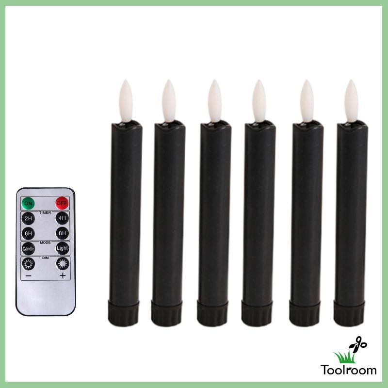 Bộ 6 Nến Đèn LED 3D Không Lửa Kèm Điều Khiển Từ Xa Trang Trí Bàn Tiệc Cưới / Valentine