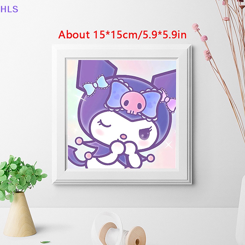 Bộ Tranh Đính Đá 5D Tự Làm Hình Mèo Kitty Cinnamoroll Kuromi Trang Trí Phòng Bé