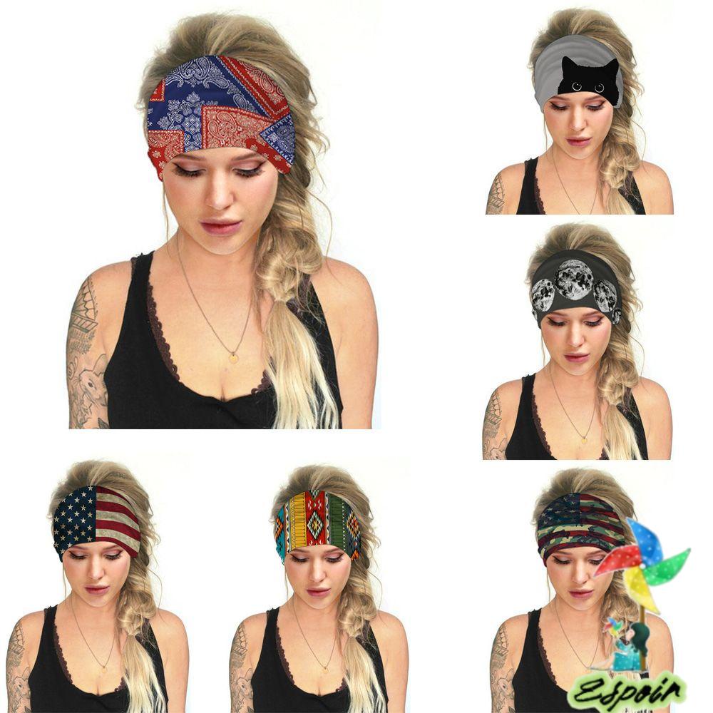 ESPO Băng Đô Thấm Hút Mồ Hôi Chống Trượt Đa Năng In Họa Tiết Chú Mèo Dễ Thương Cho Nam Và Nữ