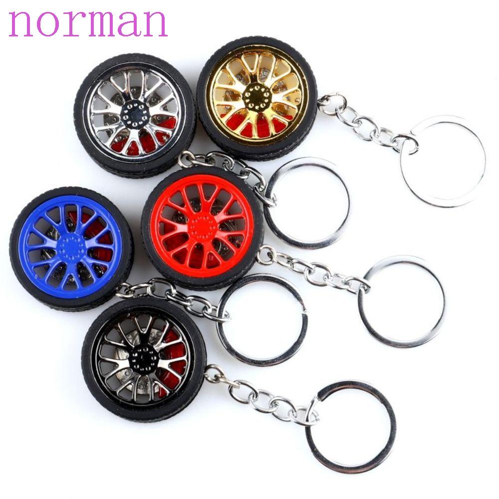 NORMAN Móc Khóa Cao Su Vành Bánh Xe Hơi Bằng Hợp Kim Silicone
