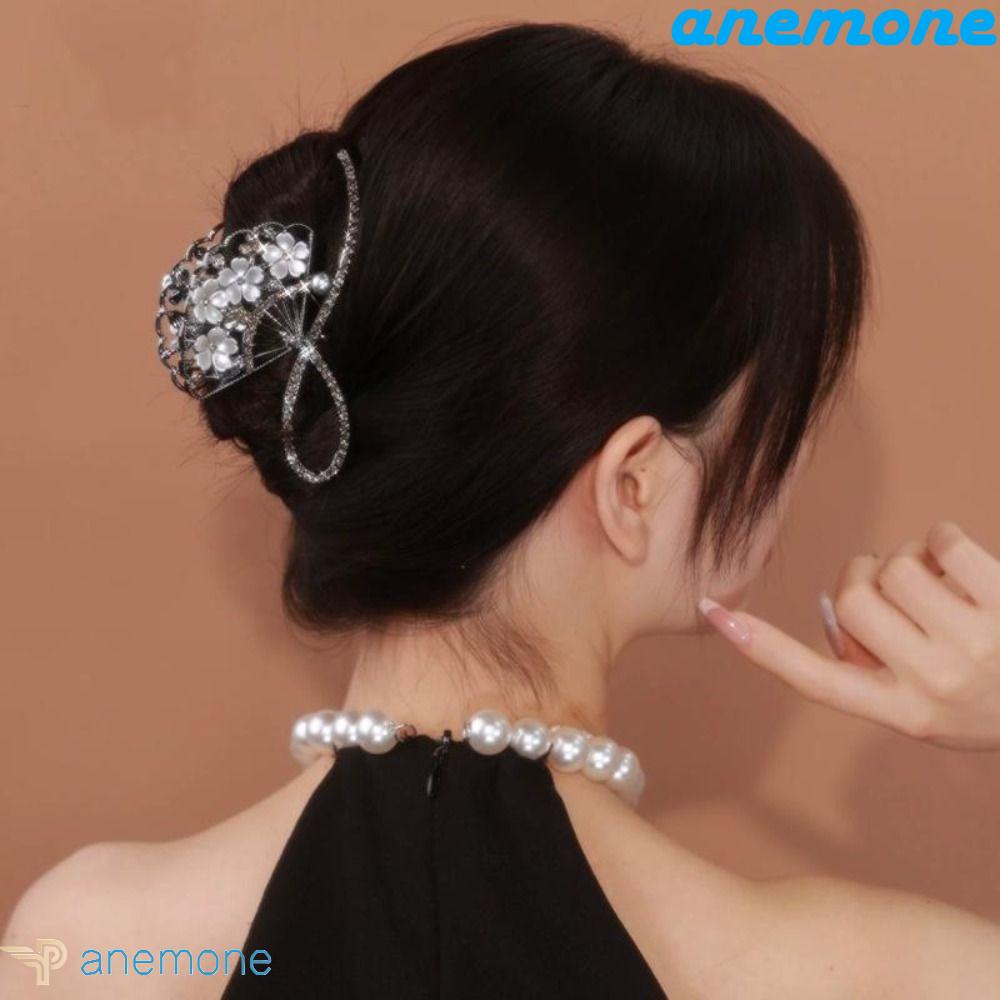 ANEMONE Kẹp Tóc Hợp Kim Chống Trượt Đính Đá Phong Cách Trung Hoa Thời Trang
