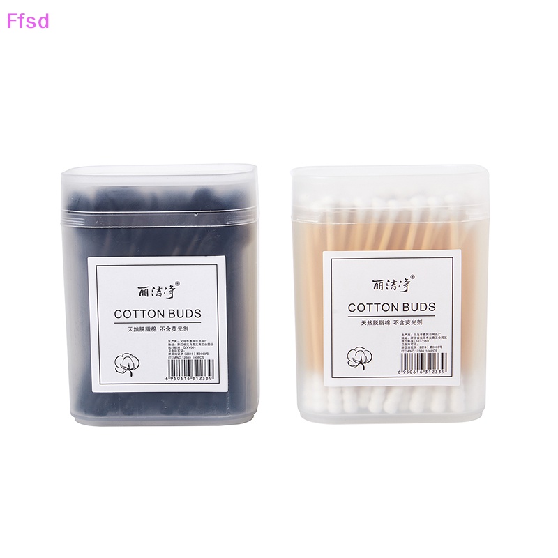 Set 100 Tăm Bông Cotton Hai Đầu Dùng Một Lần Trang Điểm Làm Đẹp