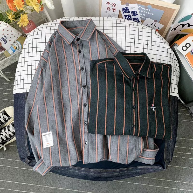 Áo Sơ Mi Nam Dài Tay Họa Tiết Kẻ Sọc Thời Trang Mới