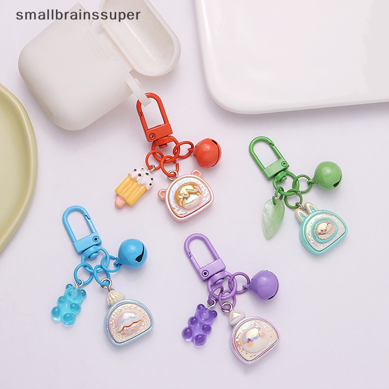 Móc Chìa Khóa Bằng Resin Hình Bánh Donut / Thỏ Hoạt Hình Mini Dễ Thương Sáng Tạo Dành Cho Cặp Đôi / Nam Nữ SBS