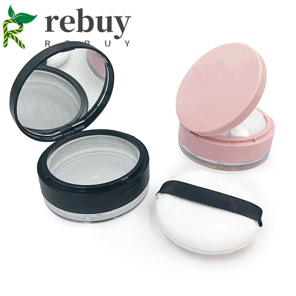 Mua Sắm Hũ Đựng Phấn Phủ Bột Cầm Tay Hình Tròn Có Gương Trang Điểm Kèm Mút Trang Điểm