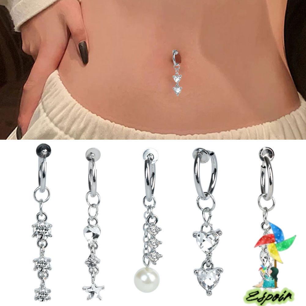 ESPO Khuyên Rốn Thép Không Gỉ Hình Trái Tim Thời Trang